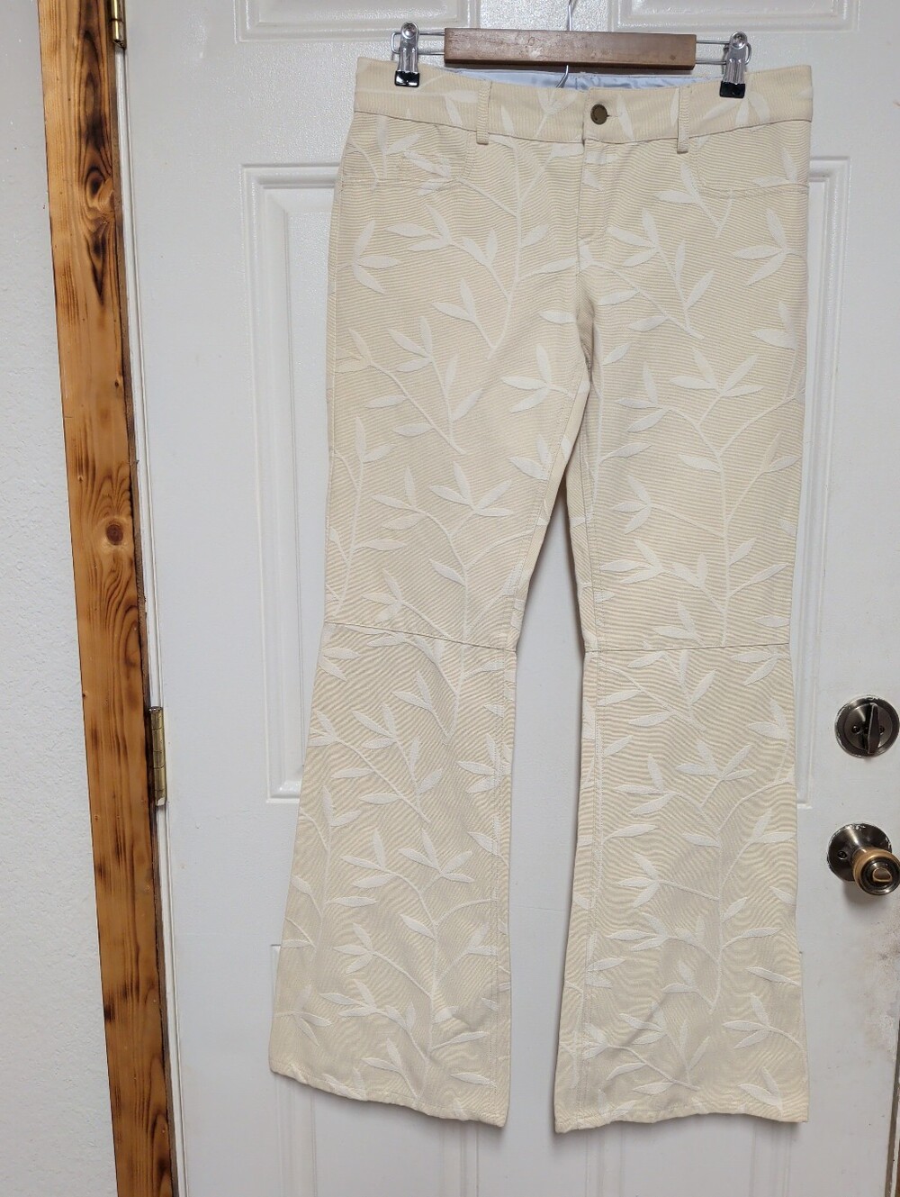 Alice + Olivia Weezy Chateau Printed Jeans Leaf Botanical Motif Y2K  Vine Sz 8